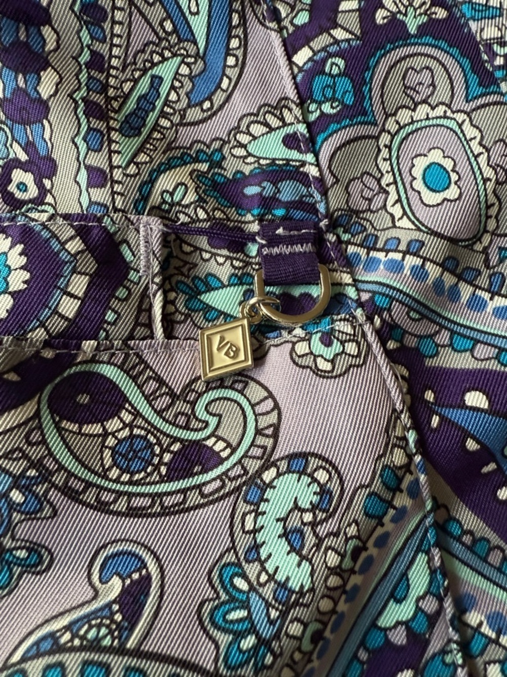 Vera Bradley Pink Label Paisley Top in Lavender, Blue & Teal Scrub Top - Picture 8 of 8
